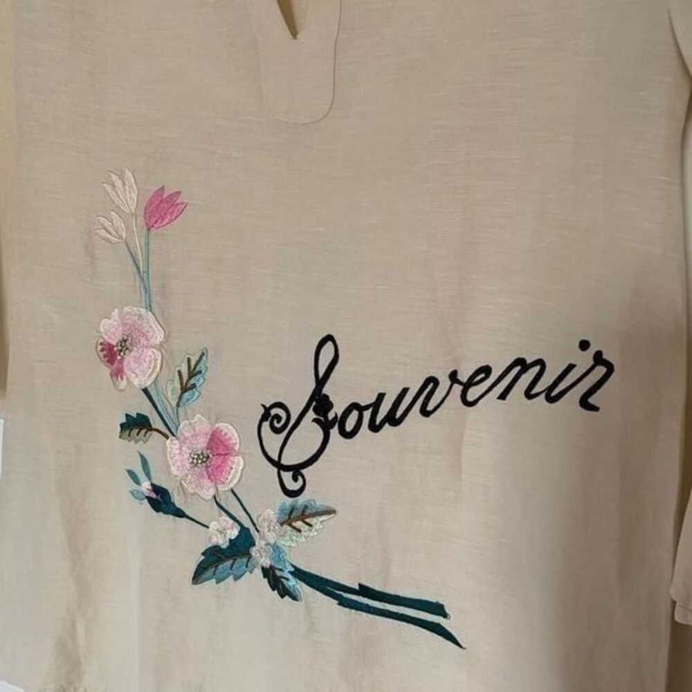 Cynthia Rowley tunic linen embroidered vintage